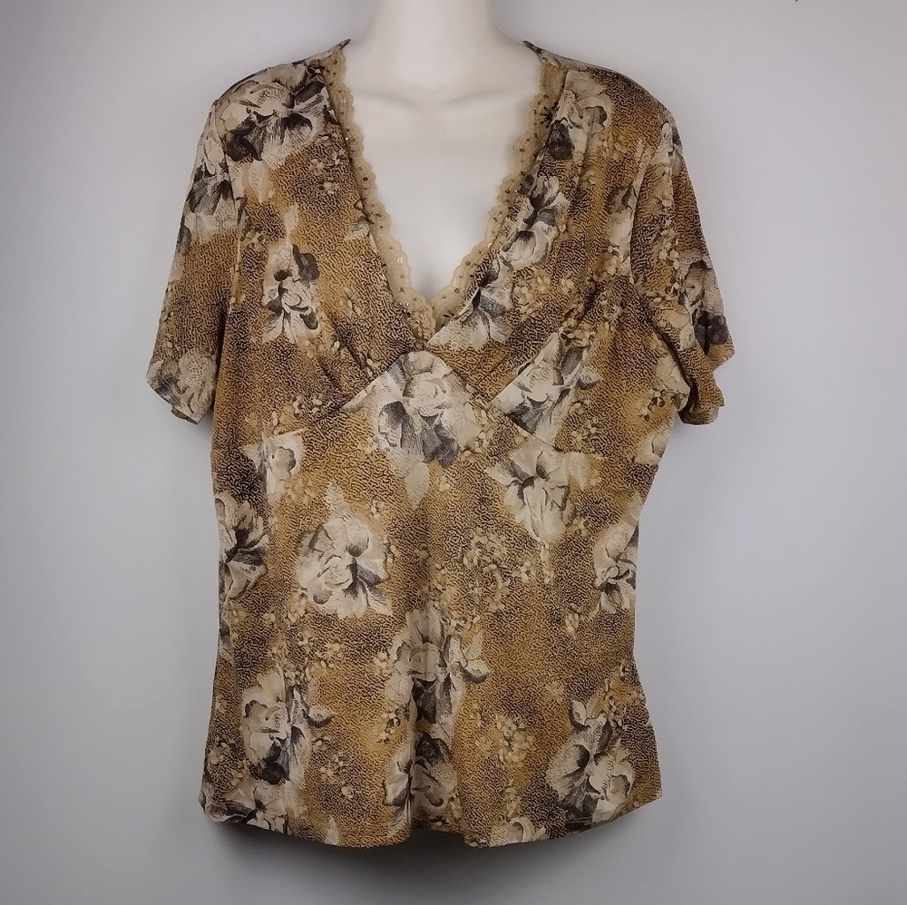 Beaded Neckline Top